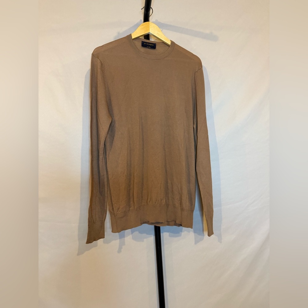 OVS Fashion Piombo Men's XL Tan 100% Cashmere Sweater‎